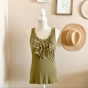 🌸 3 for $30 🌸 Apt. 9 Olive Green Ruffled Tank Top